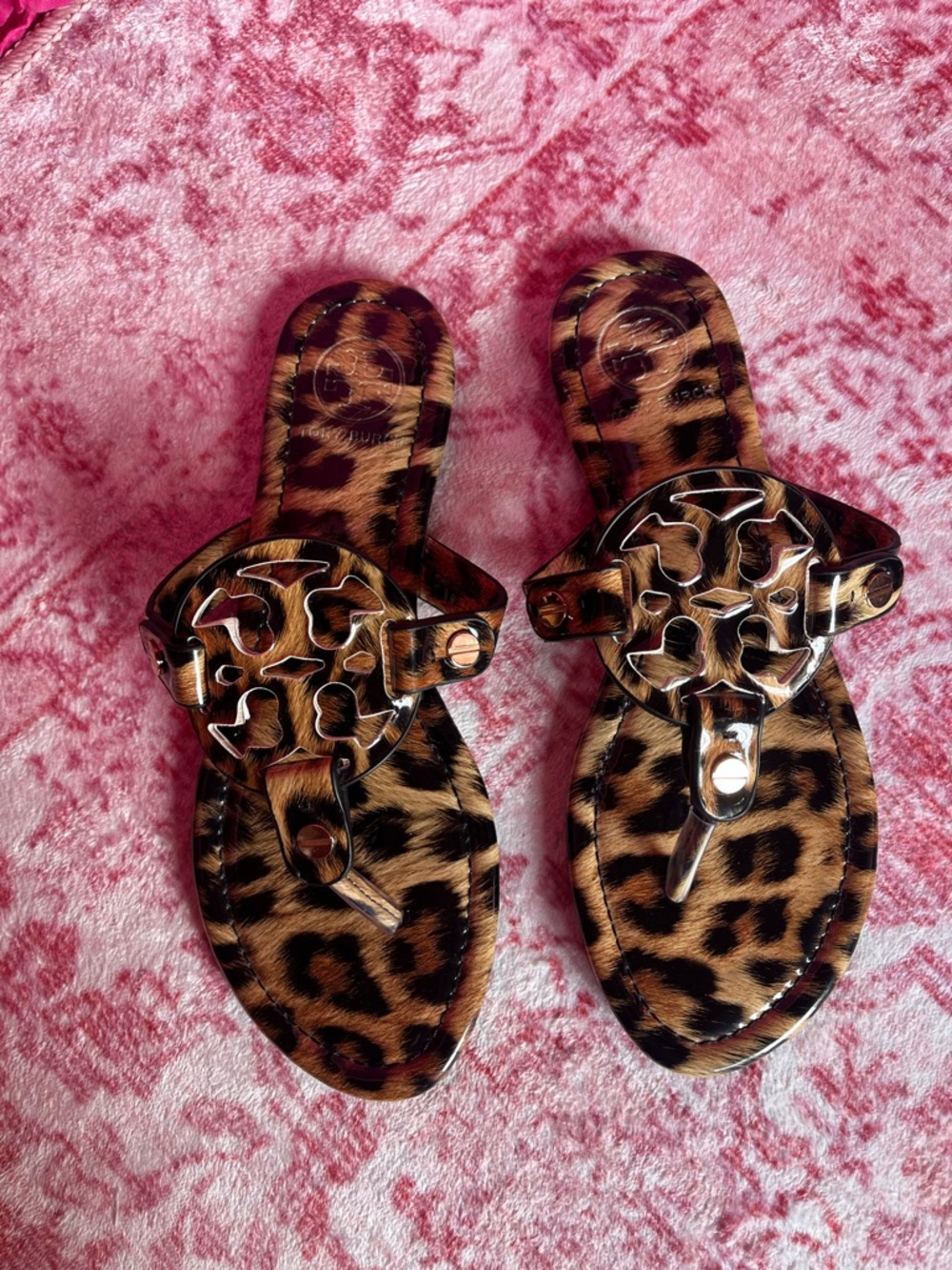 Tory Burch Leopard Print Miller Thong Sandals